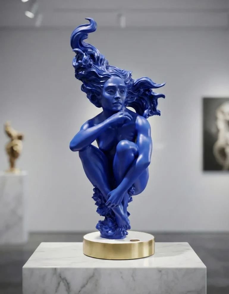 Azure Pulse Mixed Media Sculpture Gallery Shot