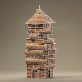 Christmas Market Book Tower 3D Model