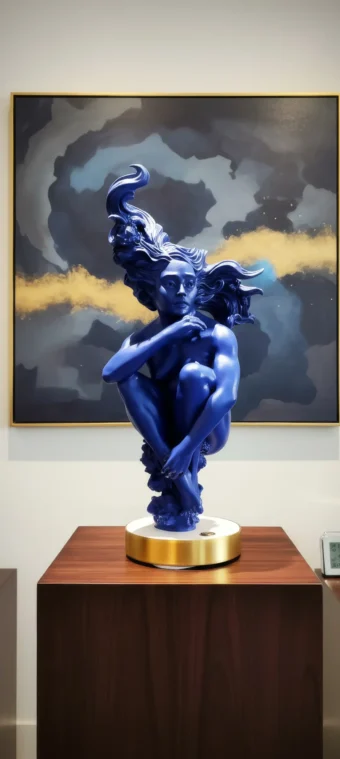 Azure Pulse Sculpture Mixed Media 