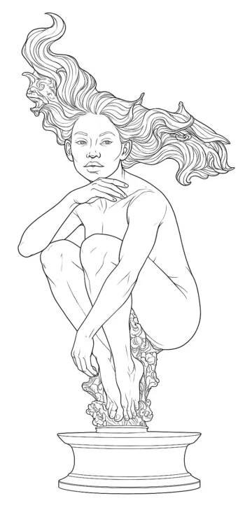 Concept Art Azure Pulse Sculpture Mixed Media 